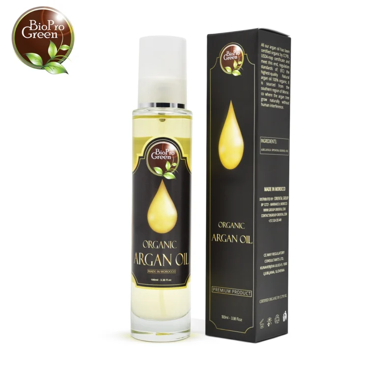 100 ml / 3,38 fl oz ORGANIC Moroccan Argan Oil - USDA Certified 100% Pure & Cold Pressed Virgin Premium Grade Natural Moisturizer Treatment For Dry, Damaged Skin, Hair, Face, Body & Scalp - Men & Women